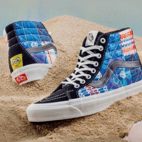 Vans X Sandy Liang Spongebob High Patchwork Sneakers Unisex Men 6/Women 7.5 - Picture 2 of 11